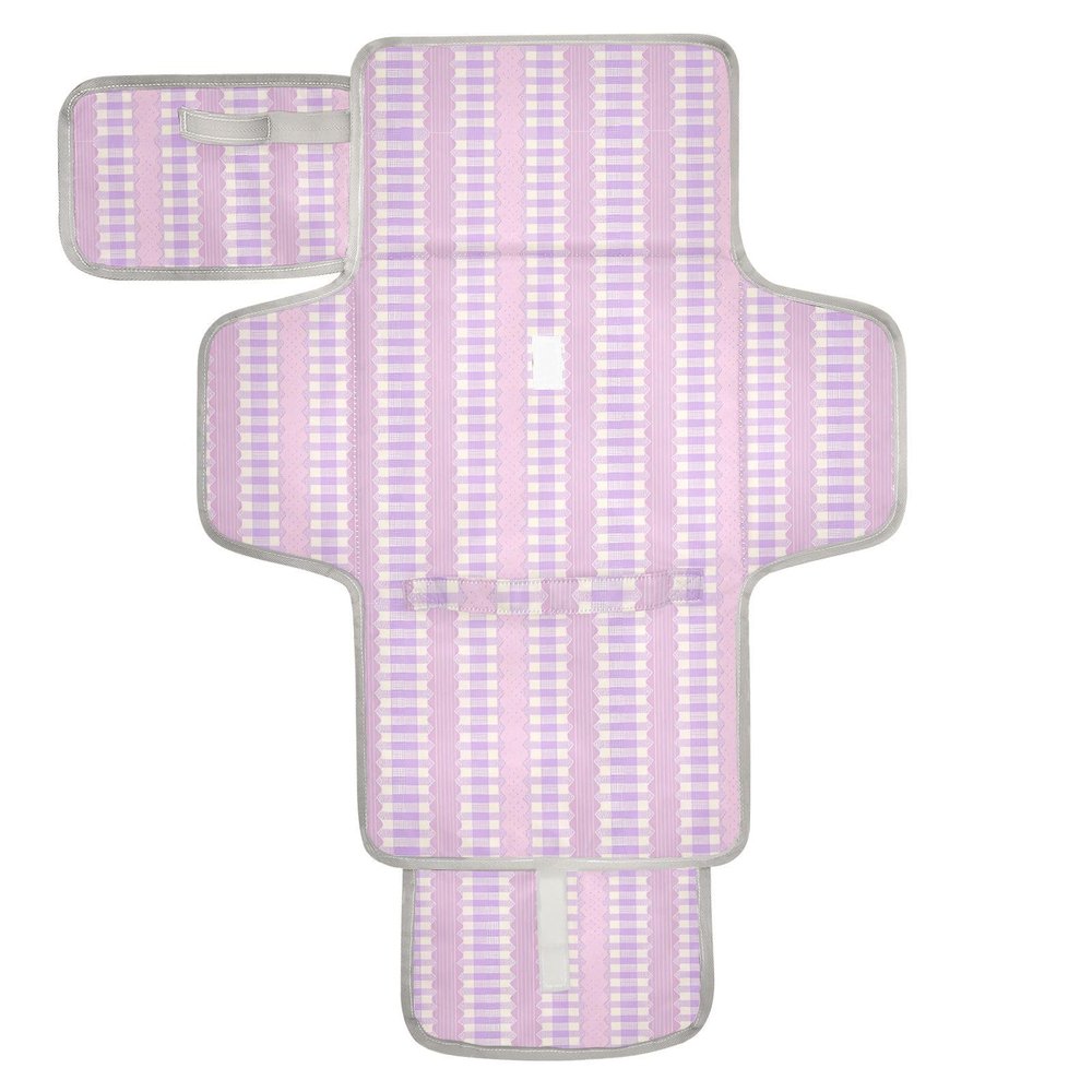 Pink Purple Cute Lace Stripes Reusable Baby Pee Pads with Tissue Pocket Waterproof Pads for Baby with Built-in Pillow cambiadores de pa?ales para Bebes
