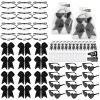 72 Pcs Cheerleader Gifts Bulk for Team Cheerleading Heart Sunglasses Hair Bows Bracelet Organza Bag and Cards Cheerleader Party Favors for Team Gifts(Black) view 1