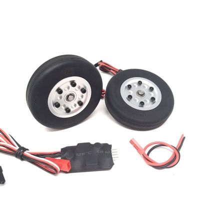 TYXTTGY RC Airplane Electric Brake with 2 Pcs Diameter 65mm Wide 16mm Wheels (4mm/5mm Axle) for RC Model Fixed Wing Accessories(5mm)