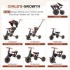 AOPEC 7-in-1 Foldable Baby Tricycle with Removable Canopy  Adjustable Parent Handle, Safety Harness & Wheel Brakes for Toddlers 1-5 Years Old, Balance Bike & Push Trike Gift for Boys & Girls, Black view 2