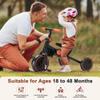 AOPEC 7-in-1 Foldable Baby Tricycle with Removable Canopy  Adjustable Parent Handle, Safety Harness & Wheel Brakes for Toddlers 1-5 Years Old, Balance Bike & Push Trike Gift for Boys & Girls, Black view 4