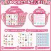 39Pcs Tea Party Bingo Game for Adults 24 Players Floral Teapot Shape Bingo Cards with Reward Stickers for Family Friend Student Large Group Activities Garden Bridal Wedding Holiday Party Favors view 2