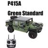 HobbyToki 1/10 US GM Hummer H1 Military Truck 4WD Crawler RTR HG-P415A Pickup Standard Green view 2