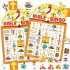 39 Pcs Bible Theme Bingo Game for Adults 24 Players Christian Party Bingo Game Cards with Reward Stickers for Family Friends Large Group Gathering Christian Sunday Church Family Open Day Favors view 1