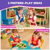 HYES Cash Registers for Kids, Rechargeable Pretend Play Toys Supermarket & Fast Food Restaurant, Cashier Toy with Play Money, Pretend Food, Birthday Gifts for Kids Boy & Girl Age 4-8, Pink view 2