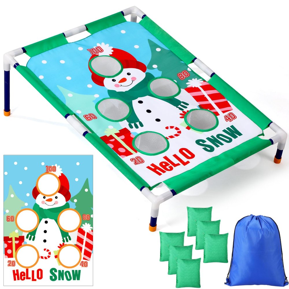 HyDren Christmas Bean Bags Toss Game with 6 Bean Bags Party Game for Kids Boys Girls Adults Indoor Outdoor Backyard Lawn Yard Toys