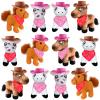 36 Pcs Mini Horse Stuffed Toys Bulk 12 Mini Plush Dolls 4 Inch with 12 Tiny Cowboy Hats and 12 Bandana DIY Crafts for Dollhouse for Adopt a Horse Party Western Cowboy Birthday Party Favor Supplies view 1