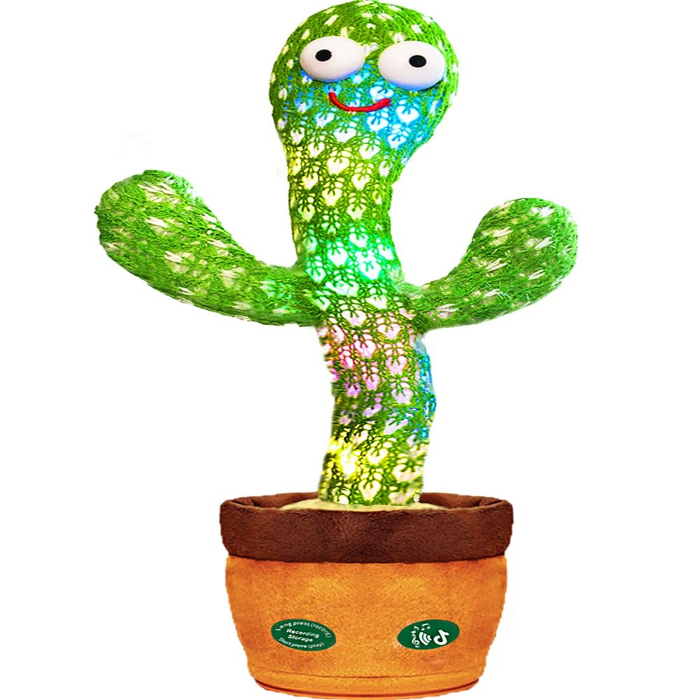 ZGHQHCDRH Baby Toys 0-6 Months Talking Toy 120 English Songs,Singing Dancing Musical,Tummy Time Mimicking Talk Boys Girls Interac tive Gift Baby Cactus Toy