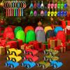 Foilswirl 12 Set Binocular Compass Magnifying Glass Set Christmas Birthday Gift Small Telescope Binocular with Whistle Bag for Outdoor Exploring Stocking Stuffer(Colorful,Camouflage) view 2