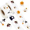 1000Pcs Halloween Stickers Roll Self-Adhesive Cute Ghost, Boo Designs Party Favors - Bulk Scary Decorations with 8 Adhesive Stickers (2 Rolls) view 1