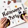 1000Pcs Halloween Stickers Roll Self-Adhesive Cute Ghost, Boo Designs Party Favors - Bulk Scary Decorations with 8 Adhesive Stickers (2 Rolls) view 4