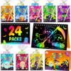 ZMLM Valentines Day Gifts Kids Classroom: 24 Pack Scratch Rainbow Art Notebook Paper, Birthday Party Favors For Kids 4-8, Bulk Goodie Bags Stuffers, Student Prizes From Teacher, Kindergarten Toy view 1