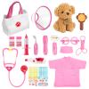 Liberry Doctor Kit for Toddlers Age 3 4 5 6, 26 Pcs Kids Doctor Playset with Dog Toy, Stethoscope and Dress Up Costume, Pretend Play Medical Gift for Girls, Pink view 1