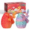 2Pcs 3D Printed Dragon Eggs with Articulated Crystal Dragons-Engaging Fidget Toys for Kids Gifts Boys Girl Perfect Teens Adults,Easter Basket Fillers. (Laser Red/Rainbow) view 1