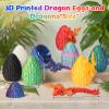 2Pcs 3D Printed Dragon Eggs with Articulated Crystal Dragons-Engaging Fidget Toys for Kids Gifts Boys Girl Perfect Teens Adults,Easter Basket Fillers. (Laser Red/Rainbow) view 2