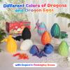 2Pcs 3D Printed Dragon Eggs with Articulated Crystal Dragons-Engaging Fidget Toys for Kids Gifts Boys Girl Perfect Teens Adults,Easter Basket Fillers. (Laser Red/Rainbow) view 3