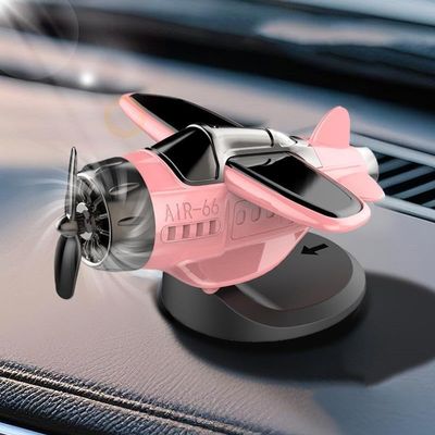 Car Dashboard Drifting Rotating Airplane Ornament,Dashboard Ornament Solar Powered Aircraft Model,Motion Activated Cars Interior Center Console Rotating Small Airplane Drift Accessories