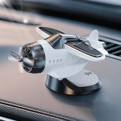 Car Dashboard Drifting Rotating Airplane Ornament,Dashboard Ornament Solar Powered Aircraft Model,Motion Activated Cars Interior Center Console Rotating Small Airplane Drift Accessories