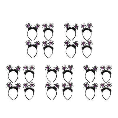 jojofuny 20 Pcs Halloween Spider Headbands: Glitter Spider Hair Hoop Horror Scary Hairbands Festival Party Devil Headpiece for Girls Cosplay Makeup Halloween Costumes