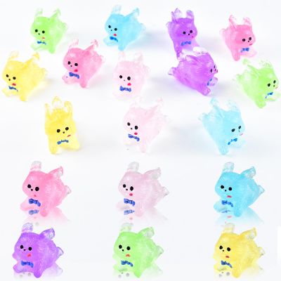 12 Pieces Luminous Mini Dog Resin Animals for Dollhouse Fairy Garden Birthday Decorations
