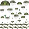 Jerify 30 Pcs Parachute Toys and Camouflage Foam Airplanes Set, Parachute Army Men Toys for Kids Army Hand Throwing and Foam Glider for Boys Gifts Outdoor Party Favors (Camouflage) view 1