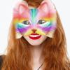 42 Pcs Therian DIY Mask Kit, Accessories Set for Therian Gear Stuff, Beginners Including Blank Cat Mask Faux Fur Fabric Felt Fabric Plastic Mesh Sheet view 2
