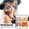 42 Pcs Therian DIY Mask Kit, Accessories Set for Therian Gear Stuff, Beginners Including Blank Cat Mask Faux Fur Fabric Felt Fabric Plastic Mesh Sheet view 4