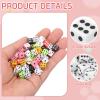 uxcell 300Pcs Mini Dice, 8mm/0.31" Acrylic Tiny Six Side Game Dot Square Dice Bulk for Table Board Game Party Activities, White/Black view 3