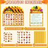 39 Pcs Thanksgiving Party Bingo Game for Adults Kids 24 Players Turkey Shaped Bingo Game Cards with Reward Stickers for Family Friends Students Large Group Activities Fall Autumn Festival Party Favors view 2