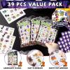 39 Pcs Halloween Party Bingo Game for Adults Kids 24 Players Tomb Shaped Bingo Game Card with Rewards Stickers for Families Friends Students Large Group Gathering Activities Boo Spooky Party Favors view 4