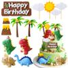 13Pcs Dinosaur Cake Toppers Dinosaur Cake Decorations with Happy Birthday Cake Topper for Dinosaur Baby Shower Birthday Party Supplies view 1