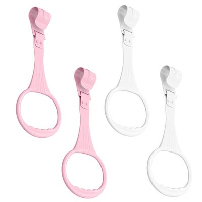 4Pcs Baby Pull Up Rings, 2 Colors Playpen Pull Up Rings, Hanging Plastic Walking Assistant Crib Accessories for Infant Toddler Practice Tool Baby Bar