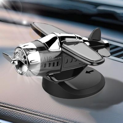Car Dashboard Drifting Rotating Airplane Ornament,Dashboard Ornament Solar Powered Aircraft Model,Motion Activated Cars Interior Center Console Rotating Small Airplane Drift Accessories