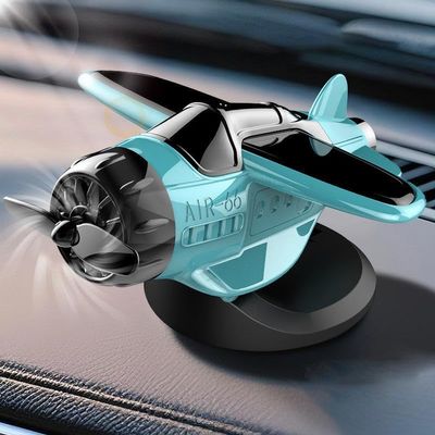 Car Dashboard Drifting Rotating Airplane Ornament,Dashboard Ornament Solar Powered Aircraft Model,Motion Activated Cars Interior Center Console Rotating Small Airplane Drift Accessories