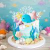 17Pcs Under The Sea Cake Toppers Under The Sea Cake Decorations with Sea Turtle Cake Topper for Sea Ocean Animal Theme Birthday Party Supplies view 4