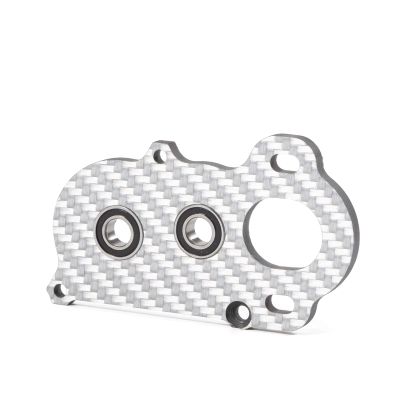 MIXVZARF RC Car Center Gearbox for LCG for Axial AR44 AR45 for Vanquish H10 F9 F10 35g Carbon Ultralight Transmission 48P Tiny RC Gearbox Straight Axle for Element for Enduro(Silver,Motor Plate)