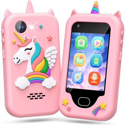 Gocina Kids Smart PhoneToddler Christmas Birthday Gift for Age 3-10, Touchscreen Kids Cell Phone Toy with Cameras, Learning, Music, Games and 32 GB Card