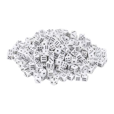 uxcell 200Pcs Mini Dice, 5mm/0.2" Acrylic Tiny Six Side Game Dot Square Dice Bulk for Table Board Game Party Activities, White/Black