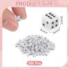 uxcell 200Pcs Mini Dice, 5mm/0.2" Acrylic Tiny Six Side Game Dot Square Dice Bulk for Table Board Game Party Activities, White/Black view 2