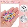 uxcell 200Pcs Mini Dice, 5mm/0.2" Acrylic Tiny Six Side Game Dot Square Dice Bulk for Table Board Game Party Activities, White/Black view 3