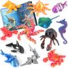 12 Pack 3D Printed Animal Toys, Desk Pets Sea Animal Toys with Educational Booklet for Kids Age 3 4 5 6 7 8, Ocean Animals Figurines Fidget Toy Birthday Gifts Office Desktop Home Decoration view 1