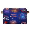 Nander 4th Of July Large Storage Baskets for Shelves,1Pcs Fabric Closet Organizers and Storage Bins with Handles Home Organization for Organizing Clothes Toy Nursery view 1