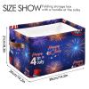 Nander 4th Of July Large Storage Baskets for Shelves,1Pcs Fabric Closet Organizers and Storage Bins with Handles Home Organization for Organizing Clothes Toy Nursery view 3