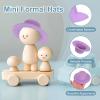 PATIKIL 4 Inch Mini Formal Hats, 12 Pcs Miniature Doll Hats Mini Top Hat for Crafts Hair Accessories Decorate Doll Snowman, Bright Pink view 3