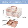 BaoBaJiu Mahjong Case- Suitable for three sizes of mahjong Tidy desktop- Easy to carry Craft Supplies Organizer Box with a Removable Tray/A Partition/Handle- for Storage for spare parts/mahjong(Pink) view 2