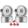 REDSPIDER2.2 Beadlock Wheels4PCS Deep Dish Negative Offset 10.4mm 2.2 Wheels for 1/10 RC Rock Crawler Car Axial Wraith RR10 SCX10 II III 90046 TRX4 TRX6 YETI D90 CC01 Crawler Tires (Silvery) view 2