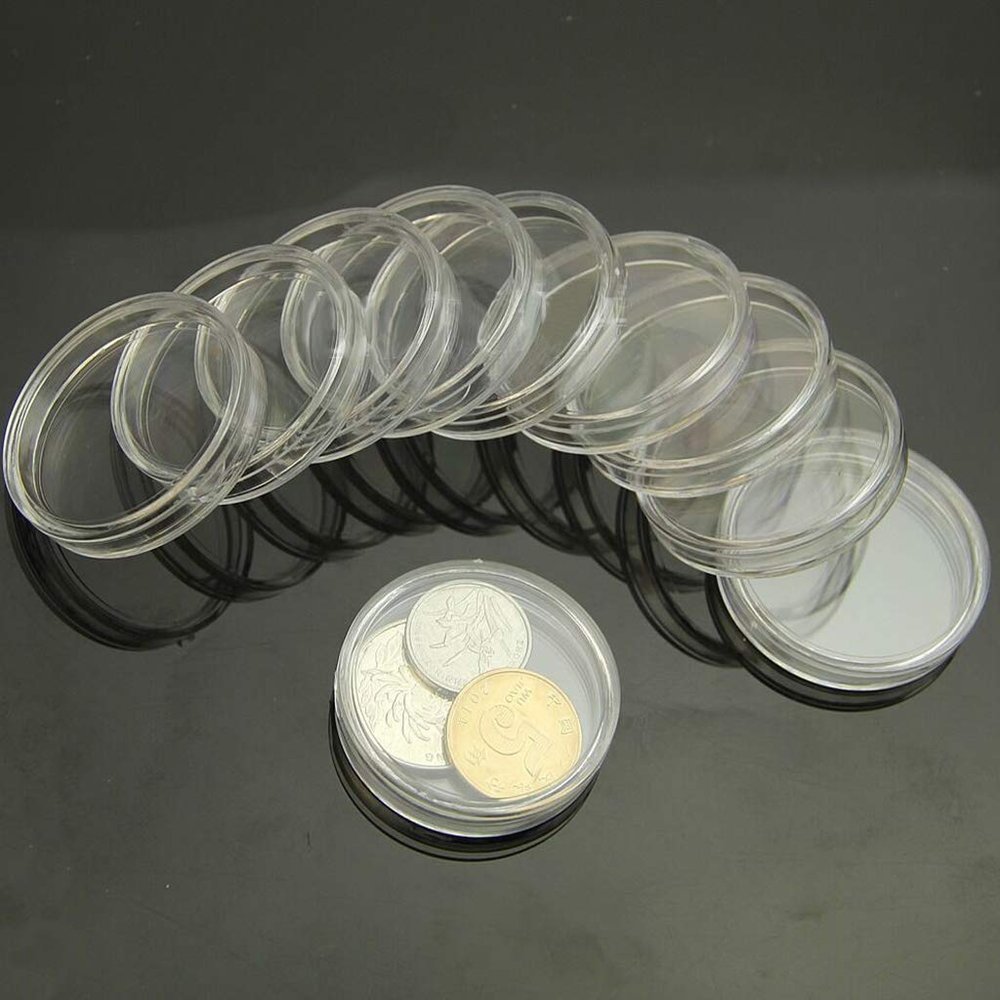 CATHATRR Round Coin Storage Box 35mm Small Items Collection Holder for Jewelry Earrings Organization Collection Coin Storage for Car