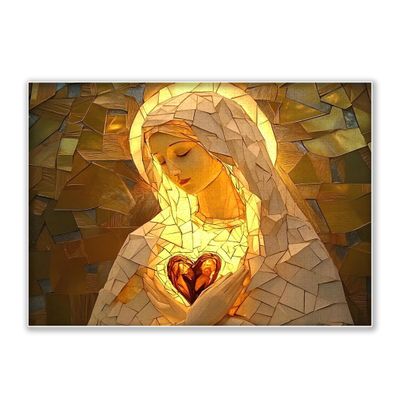 1000-piece Broken Series-Sacred Heart of Mary Adult Wooden Puzzle, Intellectual Challenge, Stress-Relieving Puzzle, Relaxing Family Activity, Decoration, Size: 29.5 x 19.7 in