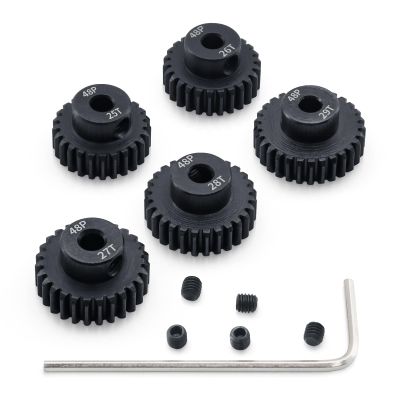 48P 25T 26T 27T 28T 29T Pinion Gear Sets with Screwdrivers for 3.175mm Shaft Brushless Brush Motor Compatible with Arrma HPI Kyosho Losi Axial Traxxas Tamiya 1/10 RC Car Monster Truck Buggy