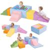 HAHASOLE Foam Climbing Toys with Large Ball Pit, Foam Climbing Blocks for Toddlers Indoor, Soft Play Climb and Crawl Activity Playset, Toddler Play Crawling Climbing Sliding(Excluding Balls) view 1